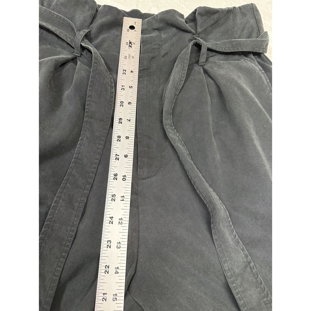 Reformation Avalon Pants Womens 8 Black High Waist Tie Ankle Paperboy Trousers - Picture 10 of 16